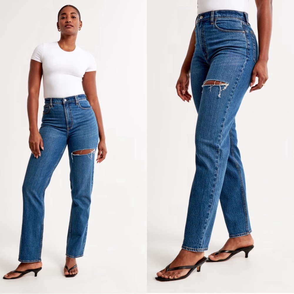 Abercrombie & Fitch Curve Love Ultra High Rise 90's Straight Jean Size 33/16s